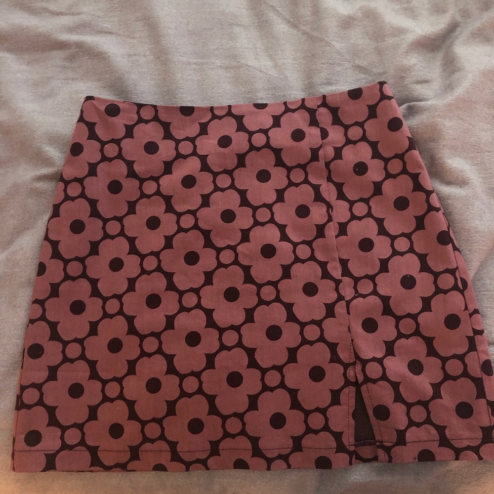 BDG pink floral skirt